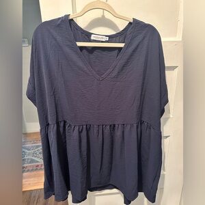 Chic Soul navy blue top, XL but fits more like a 2XL, never worn, but no tags